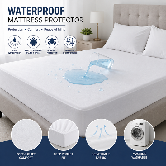 Waterproof Mattress Protector – Soft, Breathable & Deep Pocket Fit