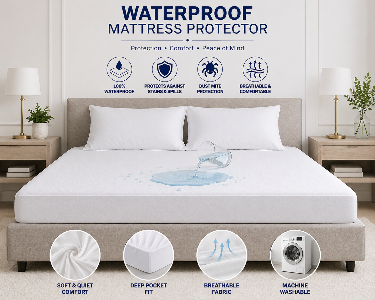 Waterproof Mattress Protector – Soft, Breathable & Deep Pocket Fit