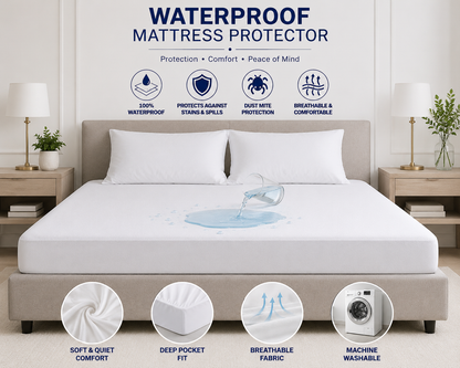 Waterproof Mattress Protector – Soft, Breathable & Deep Pocket Fit