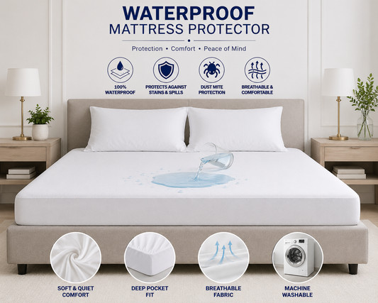 Waterproof Mattress Protector – Soft, Breathable & Deep Pocket Fit