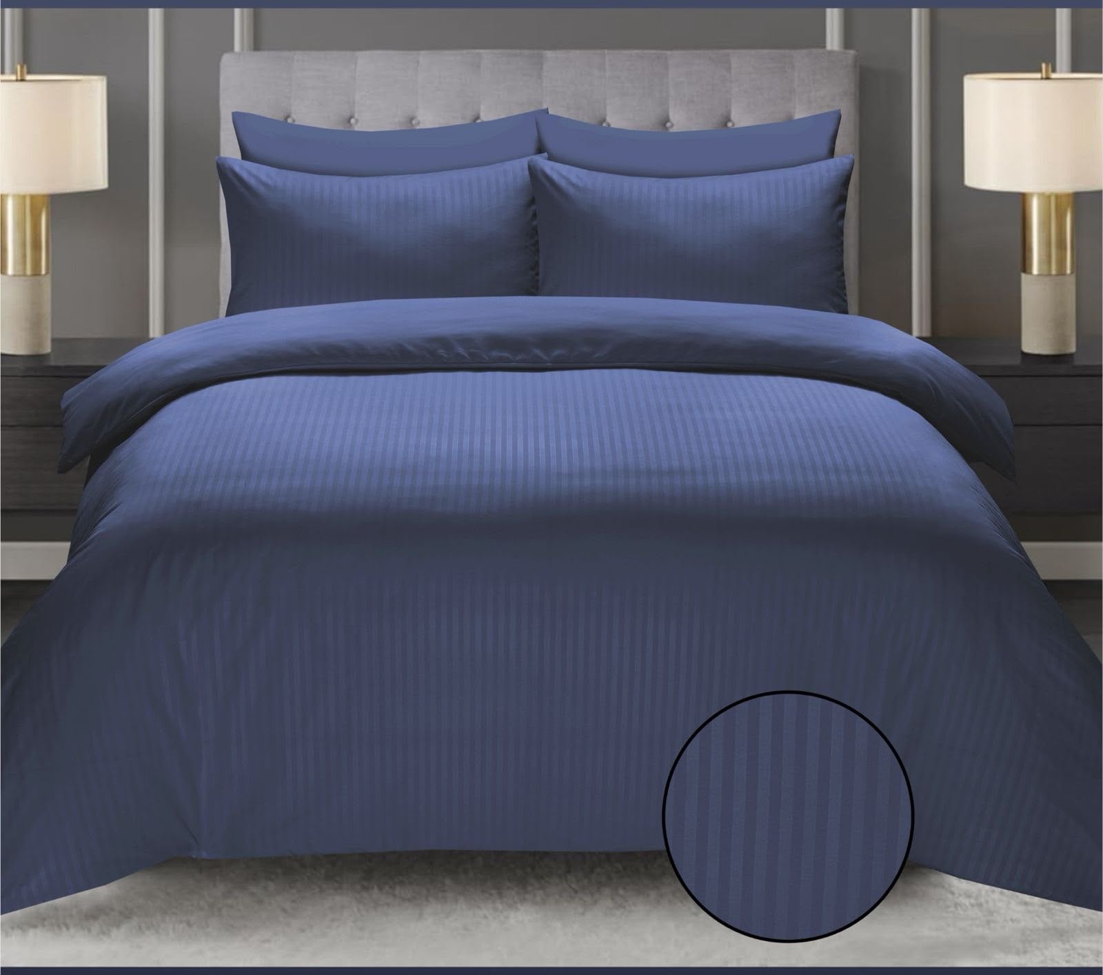 Luxury  Stripe Bed Sheet Set – Soft, Hotel Collection, Wrinkle-Resistant (2 Pillow Covers Included)