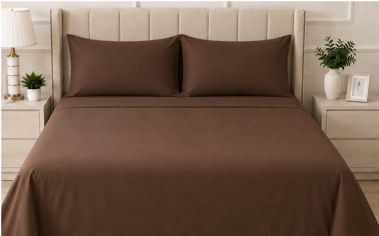 Lime ten Plain Bedsheet Set with 2 Matching Pillow Covers – Soft & Elegant Bedding