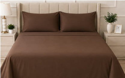 Lime ten Plain Bedsheet Set with 2 Matching Pillow Covers – Soft & Elegant Bedding