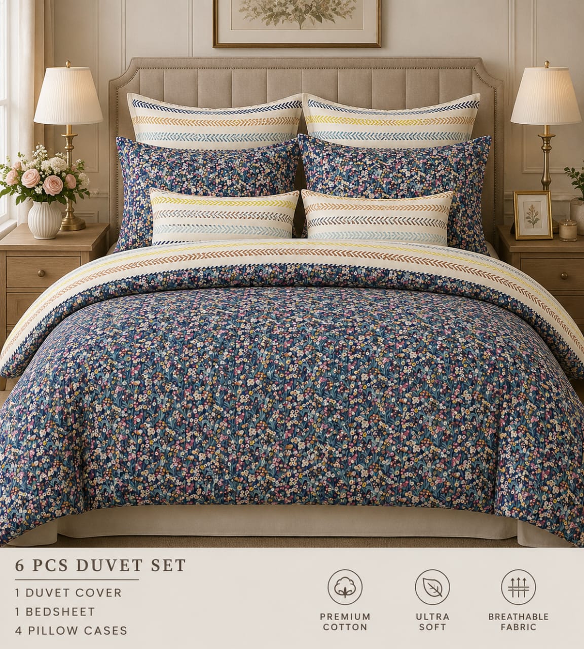 8-Piece Floral Printed Comforter Set