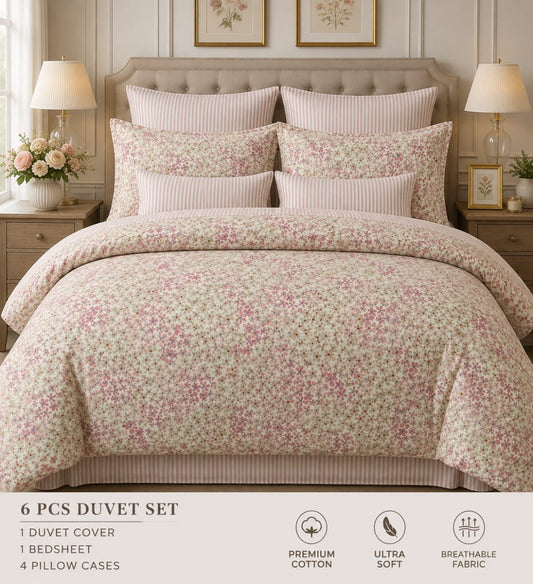 Title: Luxury Floral Printed 8-Piece Comforter Set