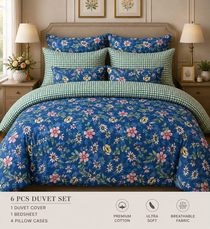 Blue Floral 8-Piece Comforter Set