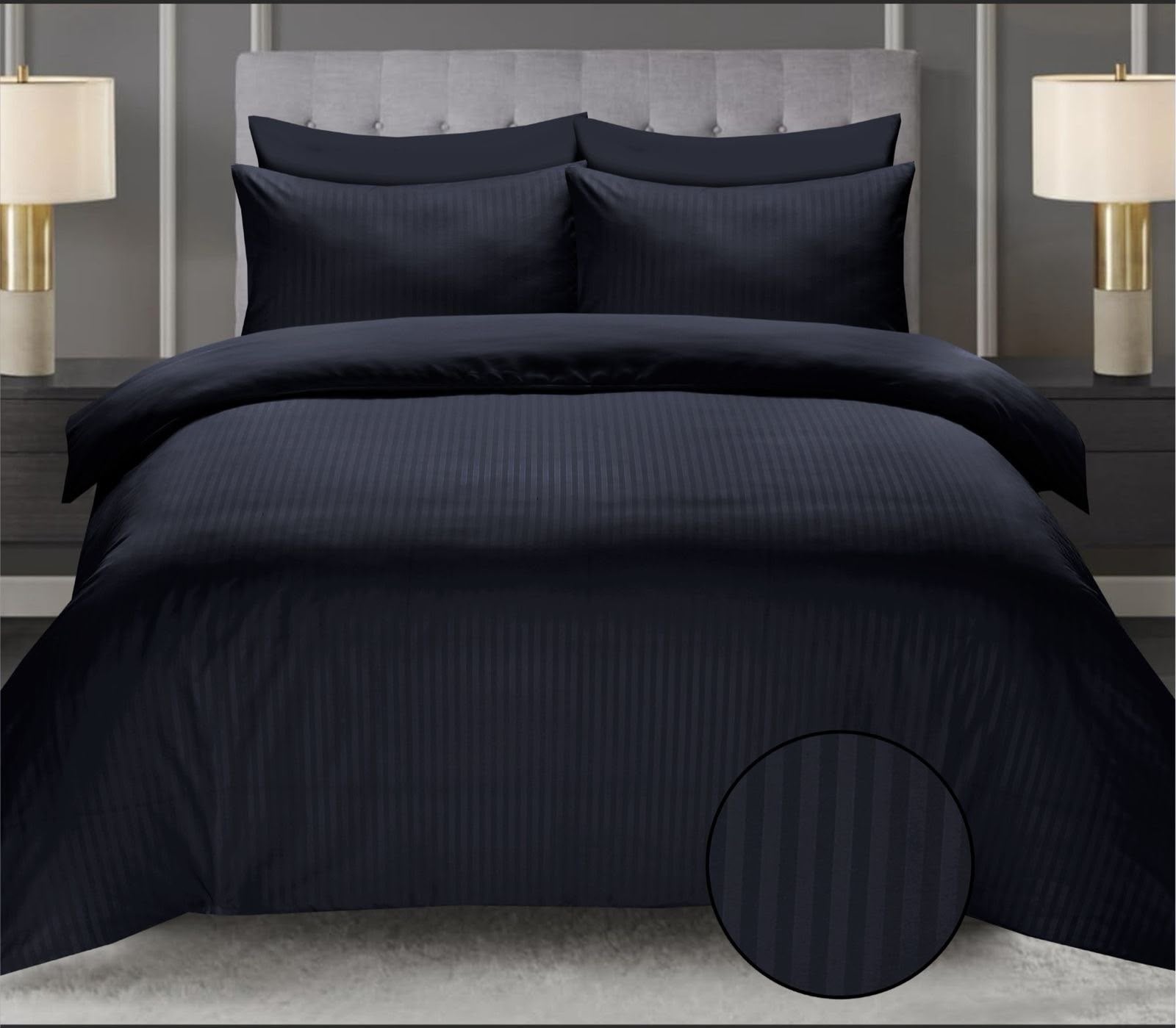 Luxury  Stripe Bed Sheet Set – Soft, Hotel Collection, Wrinkle-Resistant (2 Pillow Covers Included)
