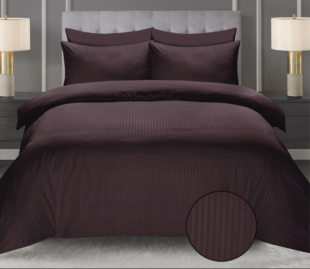 Luxury  Stripe Bed Sheet Set – Soft, Hotel Collection, Wrinkle-Resistant (2 Pillow Covers Included)
