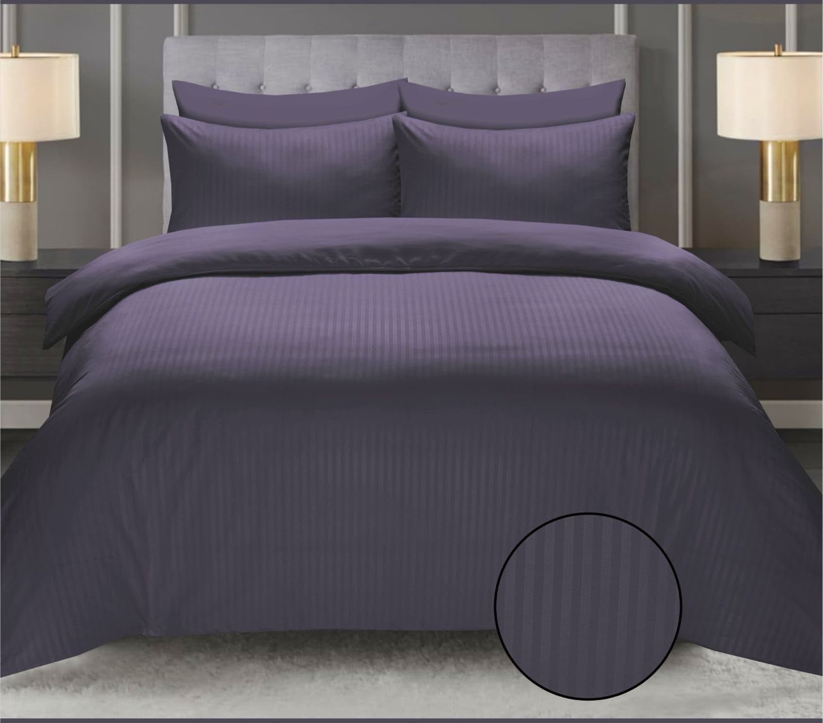 Luxury  Stripe Bed Sheet Set – Soft, Hotel Collection, Wrinkle-Resistant (2 Pillow Covers Included)