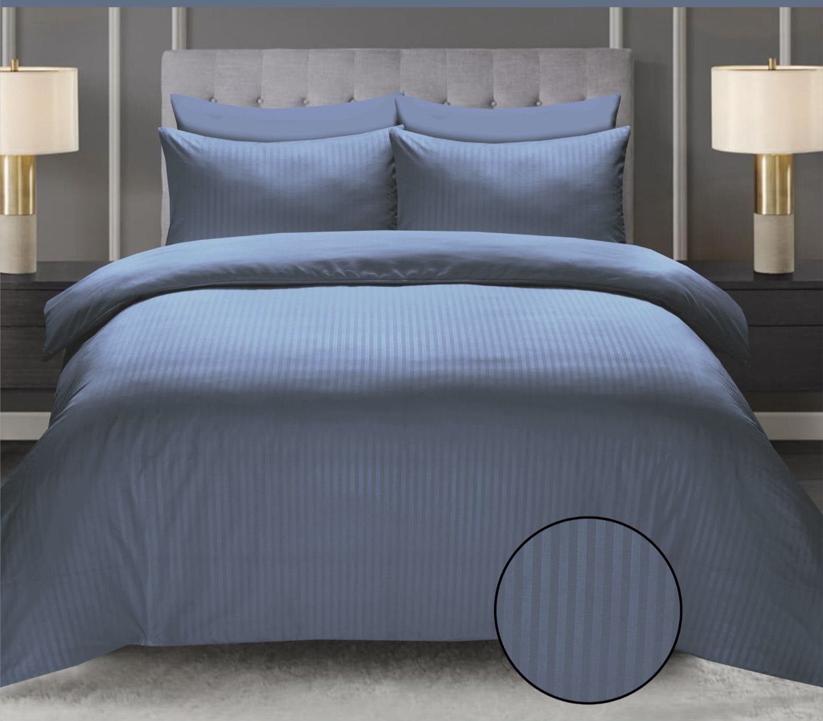Luxury  Stripe Bed Sheet Set – Soft, Hotel Collection, Wrinkle-Resistant (2 Pillow Covers Included)