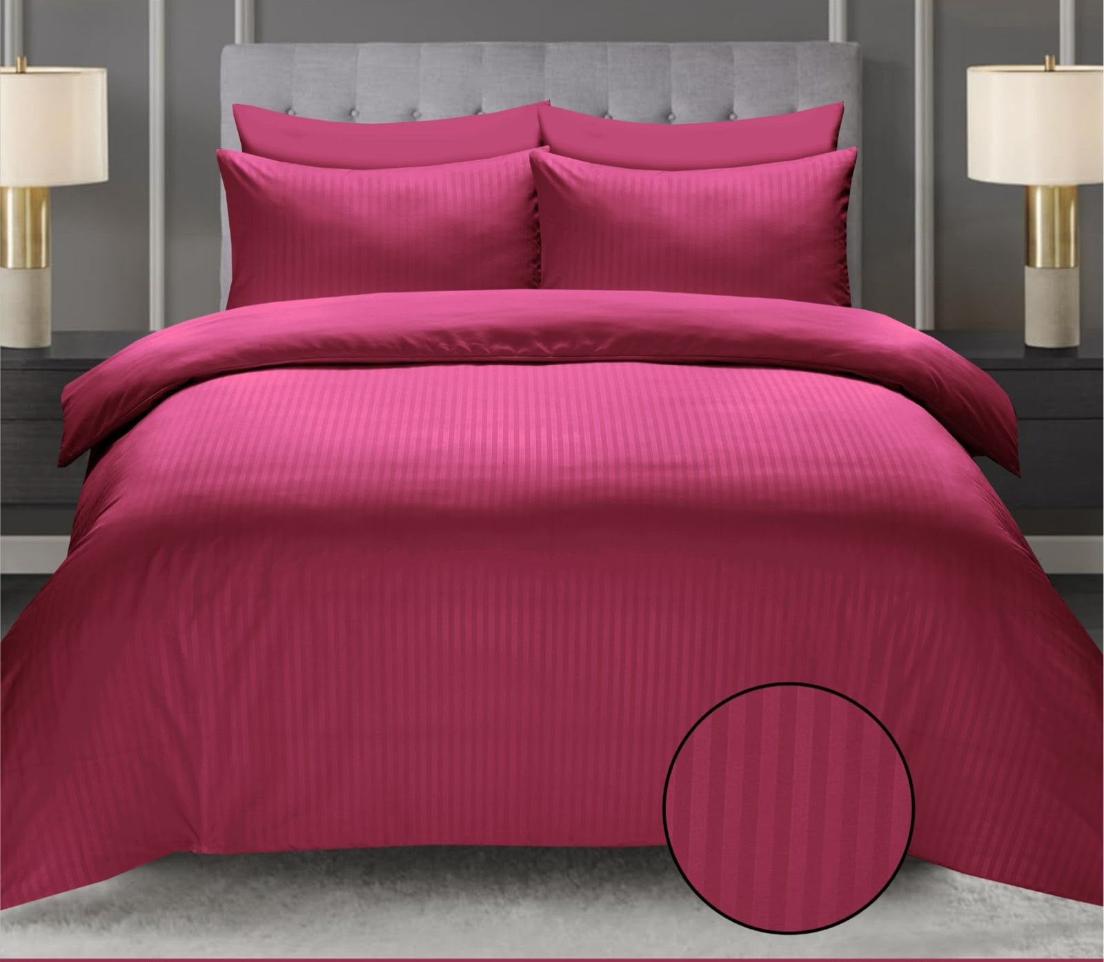 Luxury  Stripe Bed Sheet Set – Soft, Hotel Collection, Wrinkle-Resistant (2 Pillow Covers Included)