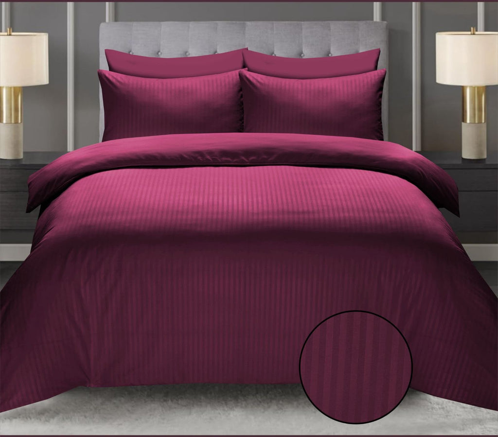 Luxury  Stripe Bed Sheet Set – Soft, Hotel Collection, Wrinkle-Resistant (2 Pillow Covers Included)