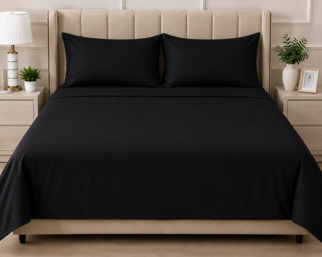 Lime ten Plain Bedsheet Set with 2 Matching Pillow Covers – Soft & Elegant Bedding