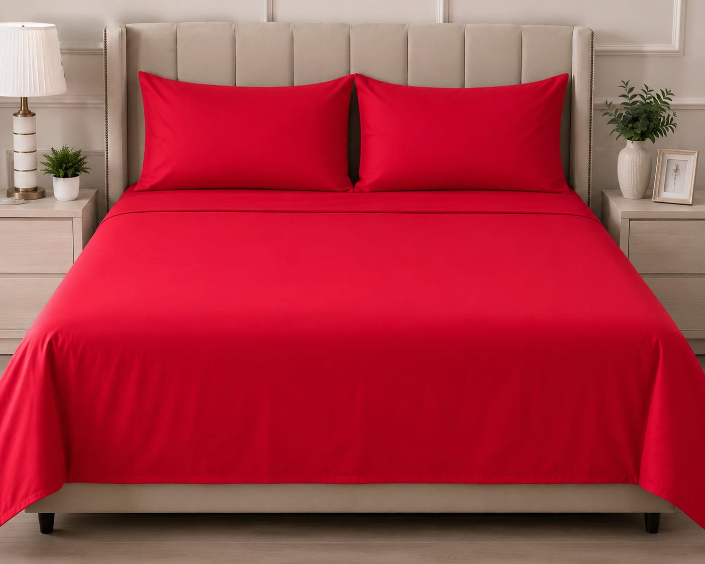 Lime ten Plain Bedsheet Set with 2 Matching Pillow Covers – Soft & Elegant Bedding