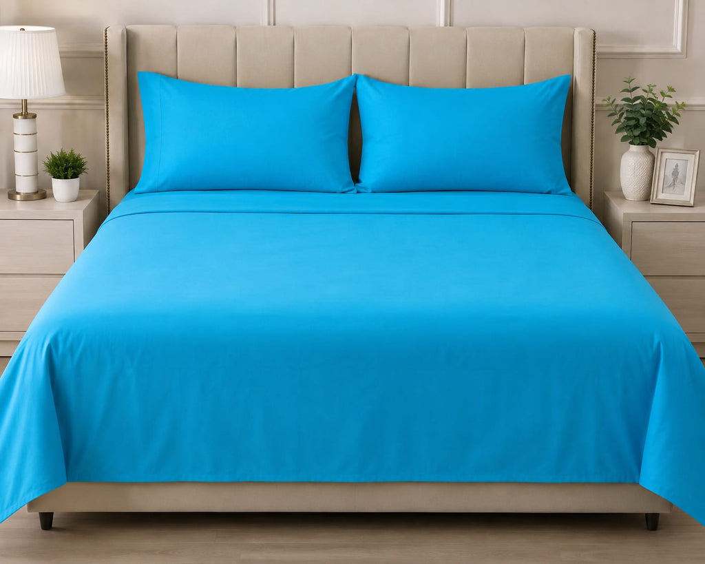Lime ten Plain Bedsheet Set with 2 Matching Pillow Covers – Soft & Elegant Bedding