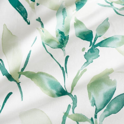 Elegant Green Leaf Printed Comforter & Bedding Set