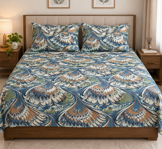 Floral Printed Bedsheet Set – Single and  Queen and King Size